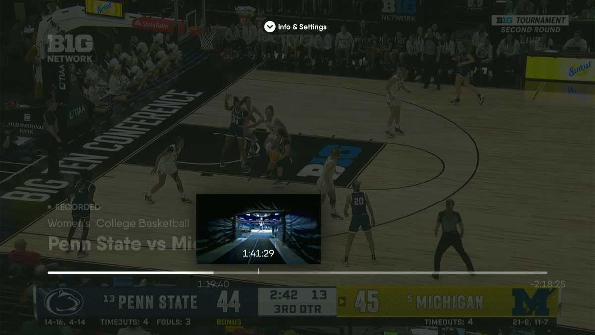 FuboTV visual preview on Apple TV