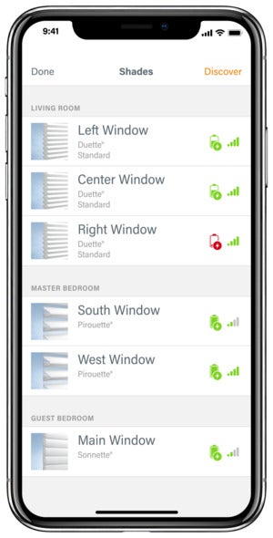 hunter douglas battery wand app charge levels