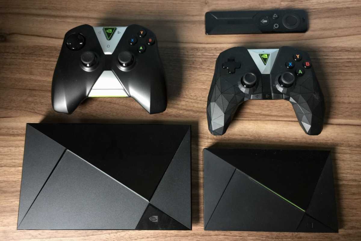 Nvidia Shield 2015 and 2017 models side by side.