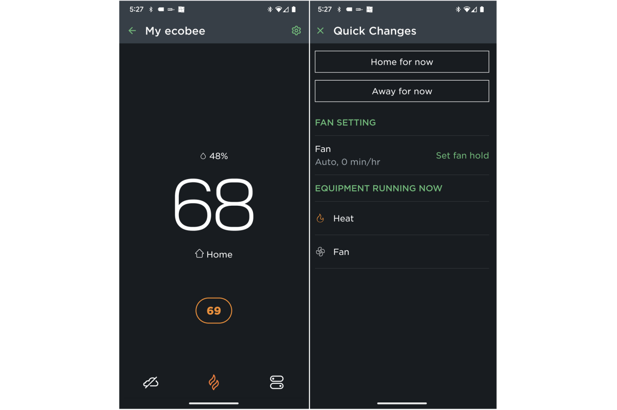 Ecobee smart thermostat app